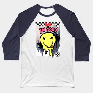 Melting Smiley Face Baseball T-Shirt